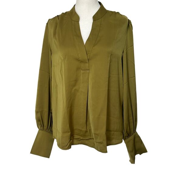 Banana Republic Olive Green Long Sleeve Blouse XS NWT - Picture 1 of 6